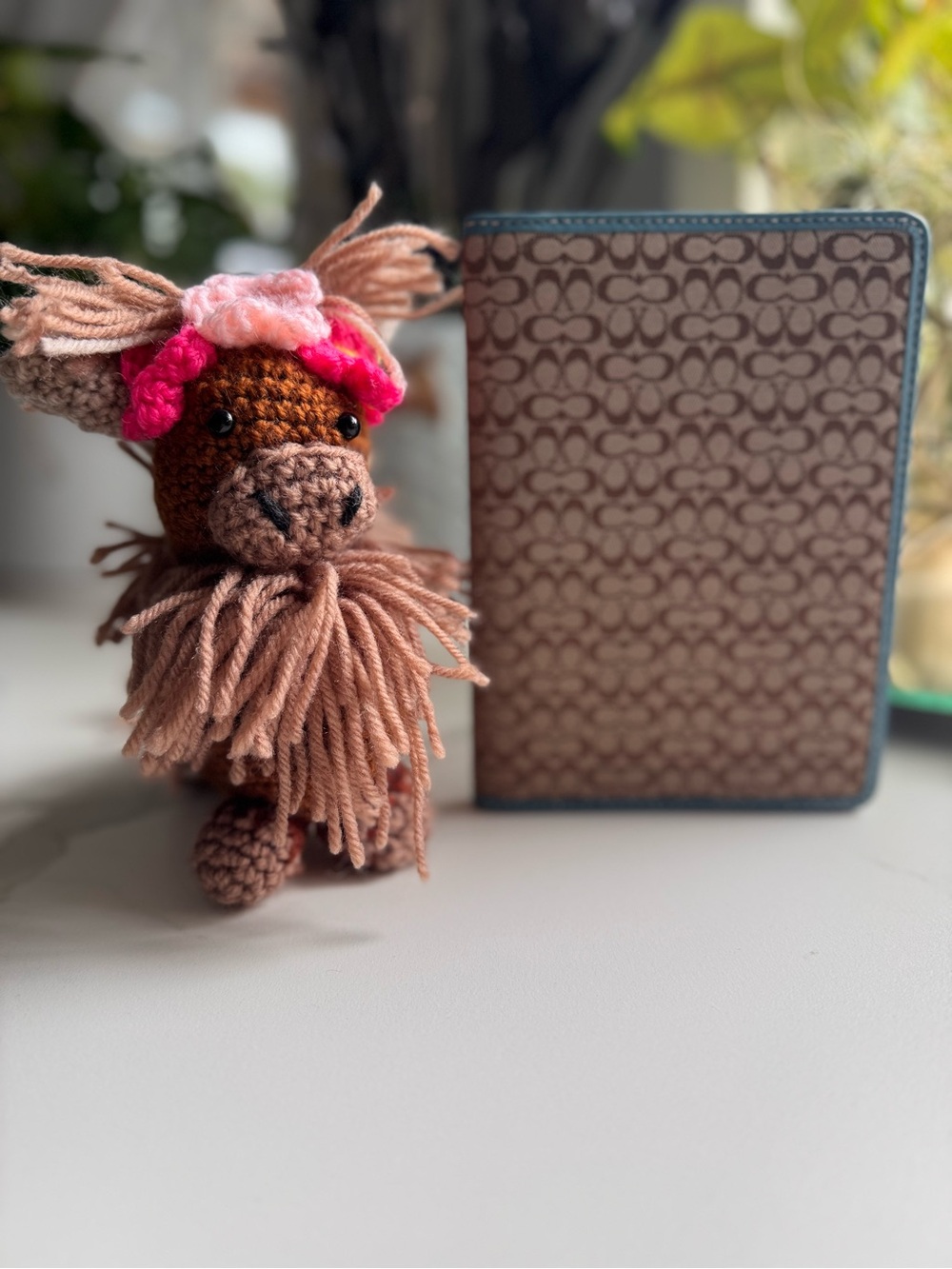 Coach Signature Brown and Teal Mini Agenda/Passport - Picture 5 of 5